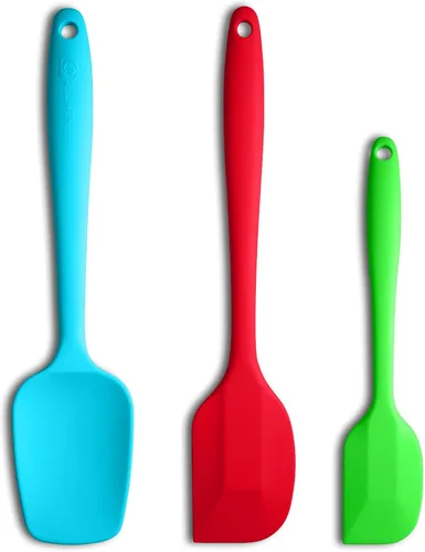 Miniatura 25 de Juego de espátulas de silicona de 3 piezas, mango ergonómico, espátulas de alta resistencia al calor, espátulas de goma antiadherentes con núcleo