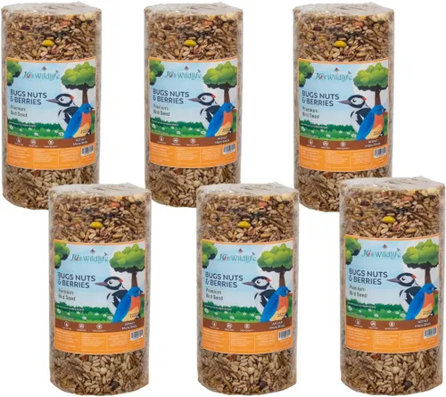 JCs Wildlife Cilindro de semillas de pájaros con agujero, sin ensuciar, sin relleno, alimento para pájaros silvestres para comederos exteriores,