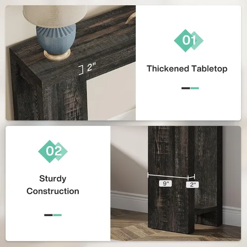 Miniatura 7 de Tribesigns Mesa Consola Extra Larga de 70.9 Pulgadas, Mesa de Sofá de Madera Estilo Granja Detrás del Sofá, Mesa de Acento Estrecha para Entrada