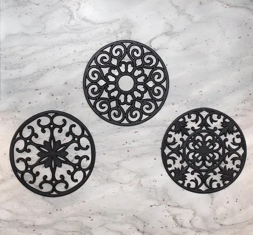 Miniatura 5 de GASARÉ, Salvamanteles de silicona extra grandes, gruesos, de 10 pulgadas para platos calientes, ollas y sartenes, almohadillas calientes para Negro