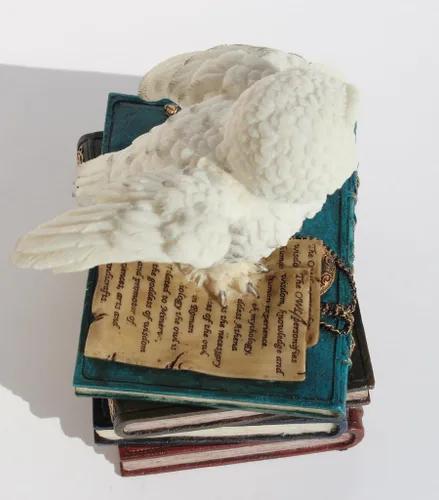 Miniatura 2 de US Alas de búho de nieve de 4.75 pulgadas en caja de libros, color blanco