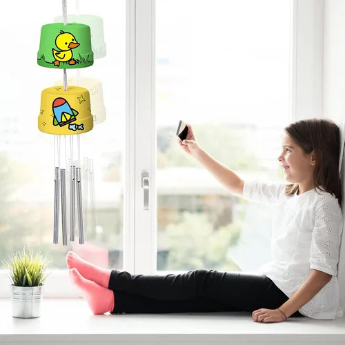 Miniatura 4 de Paquete de 3 carillones de viento DIY - Artes y manualidades para niños y niñas de 8 a 12 años, 4 a 8, 6 a 8, 5 a 7, 3 a 5 años, para construir