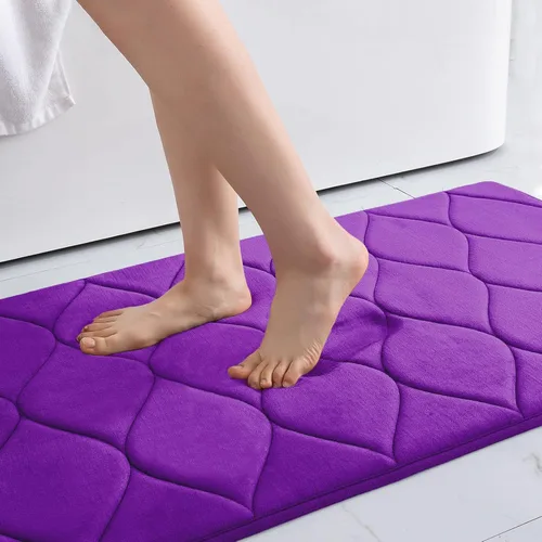 Miniatura 30 de Colorxy - Alfombra de baño de espuma viscoelástica, ultrasuave y antideslizante, absorbe el agua, lavable a máquina, tapete para suelos de ducha