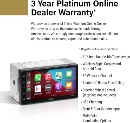 Miniatura 2 de Sound Storm Laboratories DDCP62 Estéreo para automóvil - Apple CarPlay, doble Din, pantalla táctil capacitiva de 6.2 pulgadas, Bluetooth, sin
