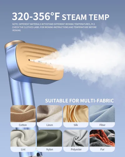 Miniatura 5 de MIYOKO Vaporizador de ropa 2 en 1, plancha de vapor de mano de 1200 W con dos tanques de agua (3.38 y 6.09 Oz.), calentamiento rápido de 15 s, vapor