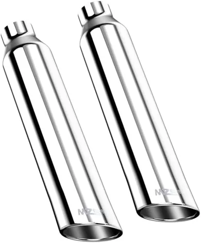 Miniatura 15 de MZS Punta de escape, tubo de escape universal de acero inoxidable de 2.5" de entrada, 4" de salida, 9" de longitud, borde tangente - Titanio quemado