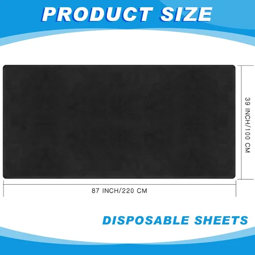 Miniatura 2 de Mixweer 30 piezas de sábanas de mesa de masaje a prueba de aceite e impermeables ajustables para spa de 39 x 87 pulgadas, sábanas protectoras Negro