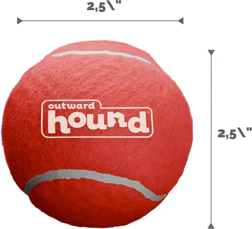 Miniatura 6 de Outward Hound Squeaker Ballz - Pelotas de tenis chirriantes para perros de menos de 50 libras, juguete interactivo para perros para buscar y Bolas