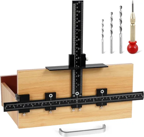 Miniatura 7 de Plantilla de hardware de gabinete, guía de taladro localizador de perforación, guía de perforación de madera para instalación de manijas perillas