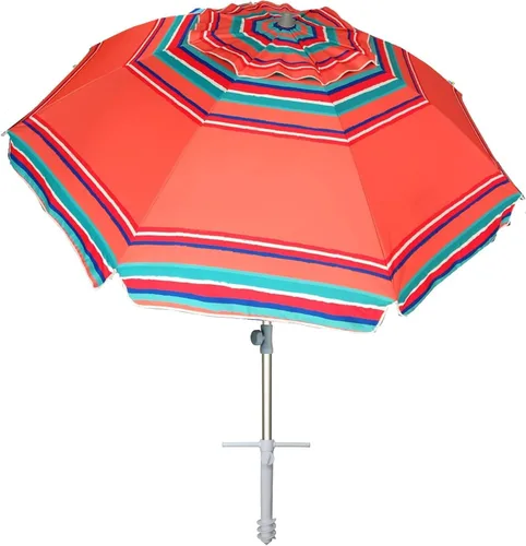Miniatura 8 de AMMSUN Sombrilla de playa resistente de 7 pies con anclaje de arena y refugio solar inclinable, protección UPF50+, sombrilla y sombrillas para Spray