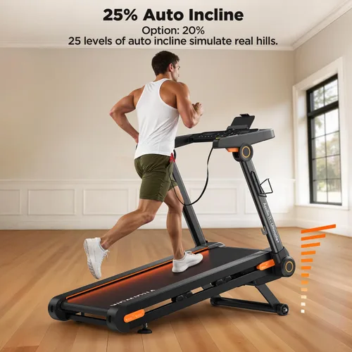 Miniatura 3 de Vitalwalk Foldable Treadmill with Auto Incline, Commercial 49"x18" Wide Running Belt, 10MPH, 3.5HP Brushless, Walking Pad Treadmill for Home, Auto