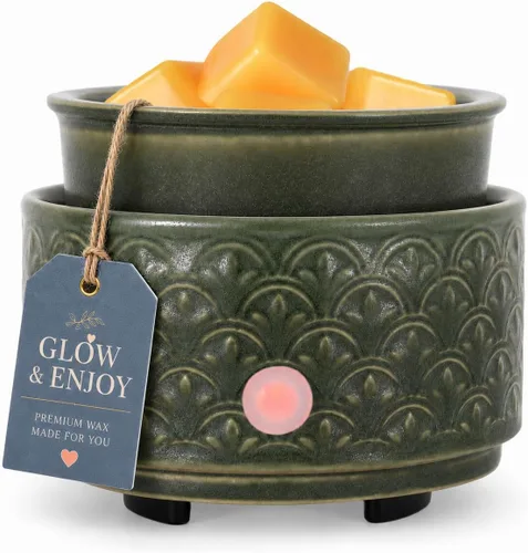Miniatura 14 de kobodon Calentador de cera de cerámica para derretir – Calentador de cera eléctrico 3 en 1 - Quemador de velas de fragancia para tartas de cera