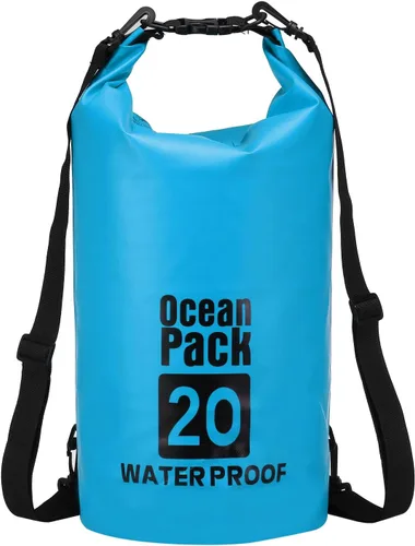 Miniatura 36 de Bolsa seca impermeable, 5 L, ajuste para mujeres y hombres, bolsas a prueba de agua, mochila flotante ligera de almacenamiento en seco con silbato