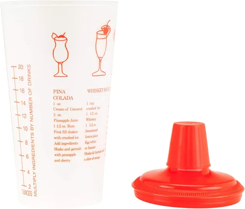 Miniatura 3 de Collins - Coctelera roja para recetas con tapa y colador integrado, 30 onzas Rojo