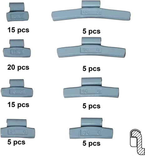 Miniatura 2 de Peso de rueda Peso de la rueda Peso FN -M75 FN Estilo Rueda Peso Kit 75pcs 0.35 oz a 2.12 oz