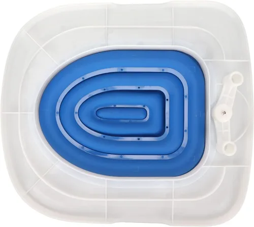 Miniatura 7 de Kit profesional de entrenamiento de inodoro para gatos, sistema universal de bandeja de arena reutilizable para gatos para limpieza de mascotas Azul