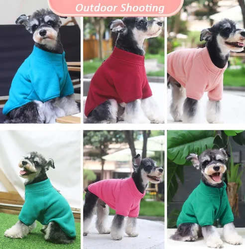 Miniatura 4 de Suéter de forro polar con cremallera completa para perro, chaqueta de forro polar para perro, abrigo de invierno para perro, ropa cálida para perros