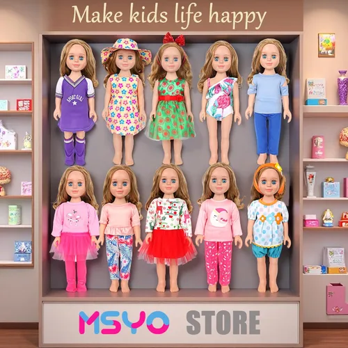 Miniatura 8 de MSYO 10 piezas de ropa y accesorios para muñecas de 16 a 18 pulgadas, trajes de moda hechos a mano con vestidos, tops, pantalones, traje de baño
