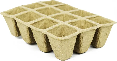 Miniatura 3 de Juego de 6 macetas de turba biodegradables y ecológicas. Bandeja de 12 macetas de 3 pulgadas - Macetas de turba recicladas no blanqueadas perfectas