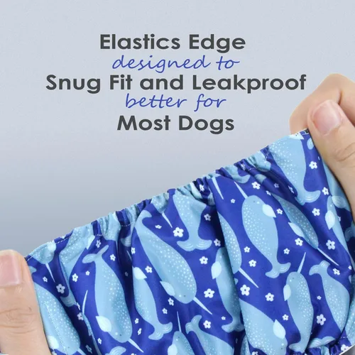 Miniatura 4 de wegreeco Pañales lavables para perros machos, paquete de 3 (ballena, talla L)