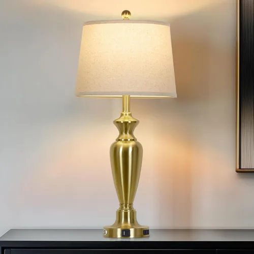 Miniatura 8 de Cinyirong Lámpara de mesa plateada de 30 pulgadas de alto para sala de estar, lámpara de noche regulable de 3 vías con control táctil para mesita
