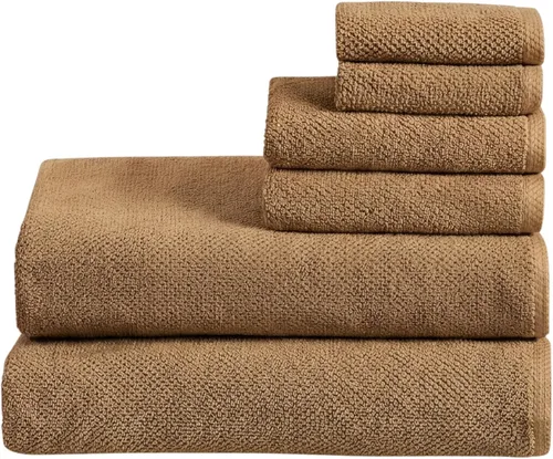 Miniatura 66 de Great Bay Home - Juego de 4 toallas de baño de 54x27, 100% algodón - Toallas absorbentes, de secado rápido y duraderas para decoración del baño