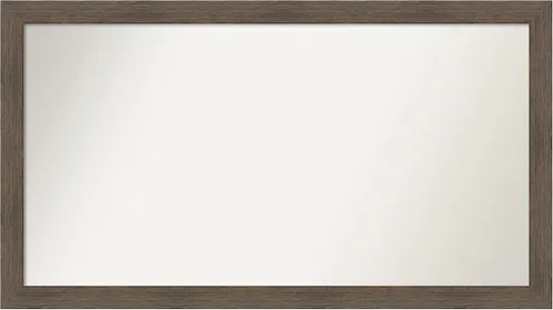 Miniatura 285 de Amanti Art Espejo de pared personalizado no biselado (24 x 27 pulgadas), marco estrecho de nogal chipre - varios tamaños personalizados - Espejo