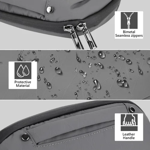 Miniatura 4 de Organizador de cables electrónicos Estuche de viaje, bolsa de carga, bolsa de transporte para accesorios tecnológicos (gris oscuro)