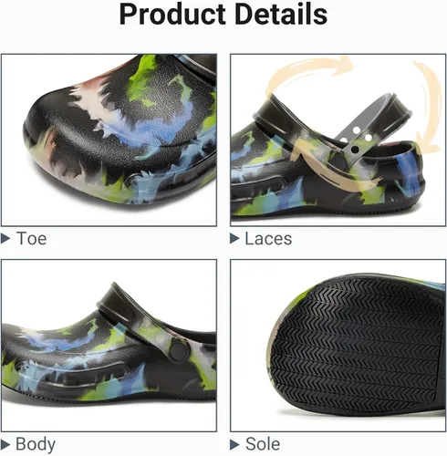 Miniatura 4 de Zapatos de chef antideslizantes para hombre, zuecos de trabajo de enfermería impermeables para cocina, zapatos para trabajar en restaurante de hombre