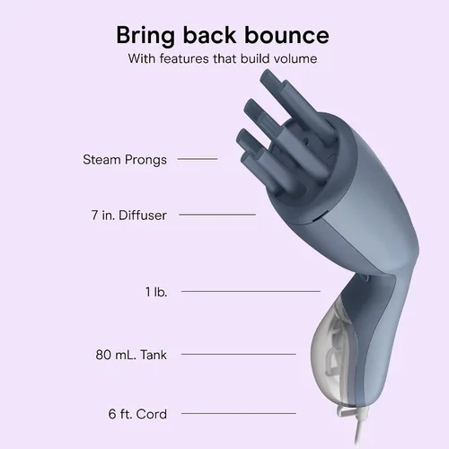 Miniatura 4 de Infiniti PRO Conair Steam Therapy - Vaporizador de cabello portátil con accesorio difusor de 7 pulgadas, calentamiento de 30 segundos, vapor