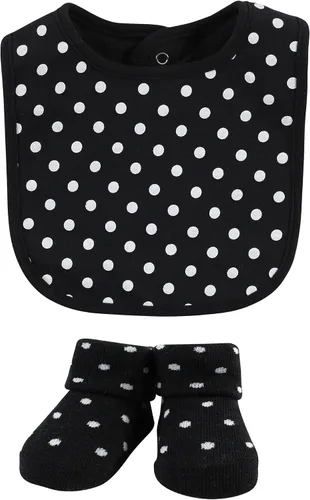 Miniatura 165 de Hudson Baby Conjunto de babero y calcetines unisex de algodón para bebé