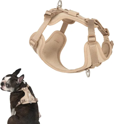 Miniatura 15 de Arnés reflectante para perro para todo tipo de clima, sin tirones, con código QR, antipérdida, ajustable, de liberación rápida, arnés acolchado