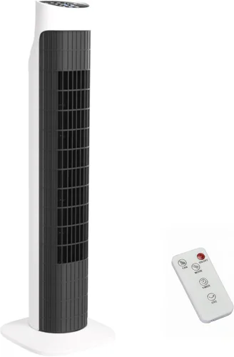 Uthfy Ventilador de torre de 31 pulgadas para dormitorio, ventilador eléctrico oscilante de 120° sin aspas con control remoto, 3 velocidades, 3