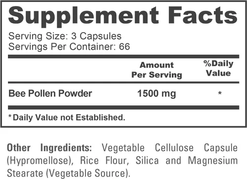 Miniatura 4 de NusaPure Polen de abeja 1500mg 200 cápsulas vegetales (100% vegetariano, sin OMG, vegano) Proteínas naturales, aminoácidos