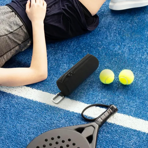 Miniatura 5 de Bolsa de almacenamiento portátil para pelotas de pádel con gancho de metal, bolsa de transporte para pelotas de pádel con capacidad para 3 piezas