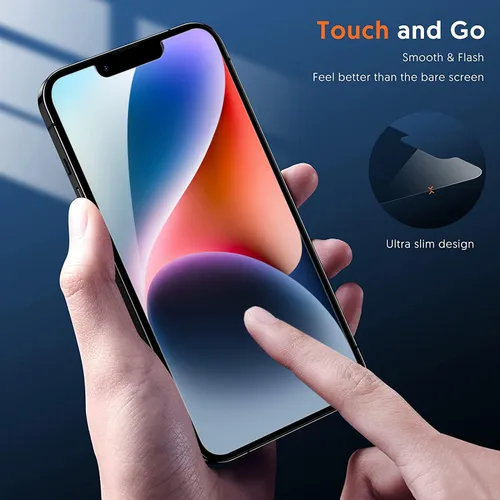 Miniatura 6 de Fotbor Compatible con 2 protectores de pantalla de privacidad para iPhone 14 Plus + 2 protectores de lente de cámara, vidrio templado inastillable
