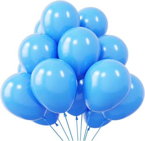 Miniatura 28 de KBZVNAF Globos de látex azul rey para fiestas - 50 unidades de 12 pulgadas, globos de helio azul mate para cumpleaños, boda, baby shower, Azul real
