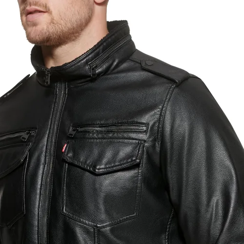 Miniatura 5 de Levi's - Bombardero clásico de piel sintética imitación venado, estilo aviador, para hombre (tallas estándar y grandes y altas)