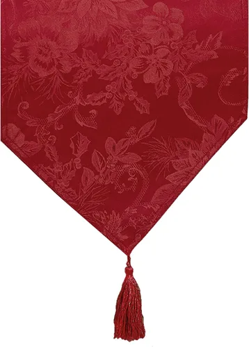 Miniatura 25 de Elrene Home Fashions Poinsettia Elegance - Servilletas de cena de tela jacquard para Navidad y vacaciones, juego de 4, 17"x17", rojo