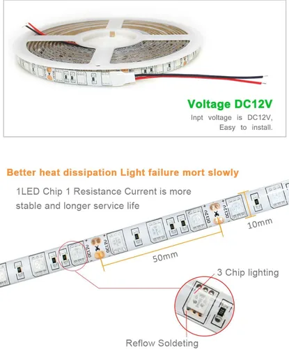 Miniatura 2 de Luces de cultivo para inicio de semillas, tiras de luz LED de espectro completo de 16.4 pies, rojo y azul 5:1, lámpara de cultivo flexible