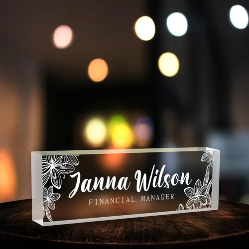 Miniatura 11 de Placa de identificación para escritorio, placa de nombre de escritorio personalizada, accesorios de escritorio de oficina acrílicos, regalos