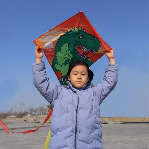 Miniatura 2 de HONBO Cometa de bricolaje para niños, cometa para principiantes para niños, maravillosa cometa Eddy para 3 años en adelante, con colas largas de 0.8