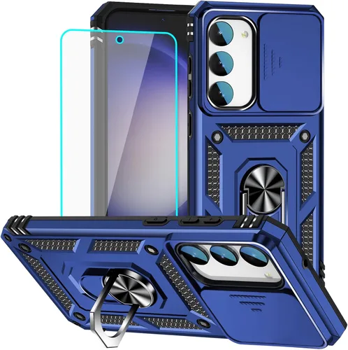 Miniatura 35 de HNHYGETE Funda para Samsung A13 5G, Galaxy A13 5G con protector de pantalla, soporte giratorio de grado militar de 360° (resistente), fundas Negro