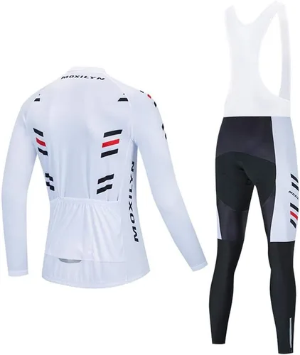 Miniatura 2 de Conjunto de camiseta de ciclismo para hombre, de manga larga, con almohadilla de gel 20D