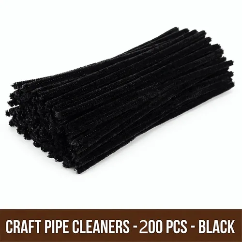 Miniatura 2 de Limpiadores de pipas negros con ojos ondulantes (paquete de 300) tallos de felpilla para decoración de manualidades y manualidades creativas