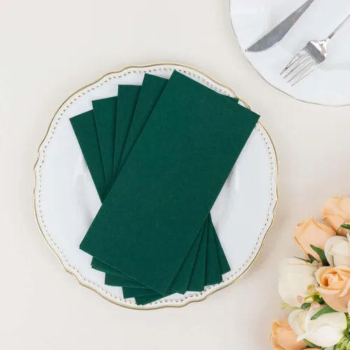 Miniatura 6 de Efavormart - Paquete de 20 servilletas de papel Airlaid de papel suave de lino verde esmeralda cazador, altamente absorbentes, desechables Verde