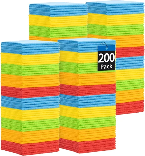 Miniatura 17 de Toallas de microfibra para automóviles, paquete de 24 paños de limpieza de microfibra, toallas de limpieza de 11.5 x 11.5 pulgadas, absorbentes a