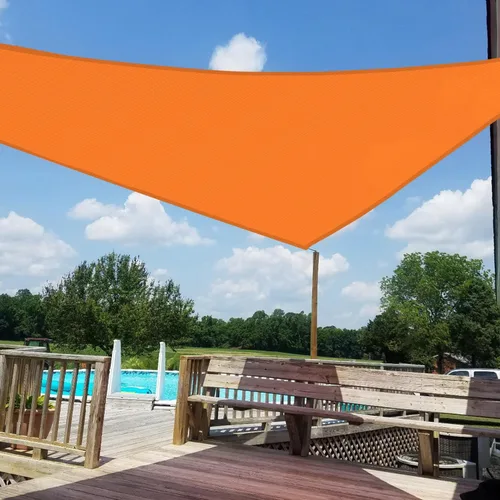 Miniatura 10 de Windscreen4less Toldo Vela de Sombra Solar Triangular de 12' x 12' x 12' Pies, Cubierta de Toldo para Exteriores, Bloqueo UV para Patio Trasero, Rojo