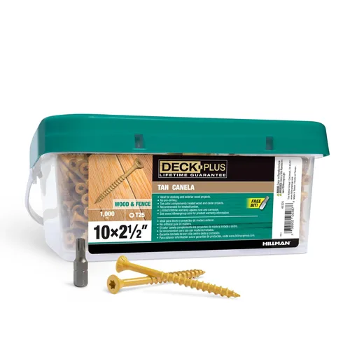 Miniatura 70 de Deck Plus Tornillos para Madera Exterior y Cercas con Revestimiento Epoxi de 2-1/2 Pulgadas #10 x 2-1/2" Torx/Star Drive Incluido Rosca Gruesa, Verde