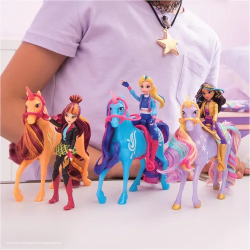 Miniatura 2 de Unicorn Academy Juego de jinete y unicornio – Aprox. 4.7 in, la popular serie Netflix, con 2 accesorios y pincel para juegos de rol creativos